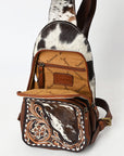 American Darling Adbga609 Sling Hand Tooled Hair-On Genuine Leather Women Bag Western Handbag Purse