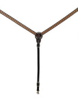 BAR H EQUINE Western Handtooled Leather Horse Headstall & Breast Collar Set