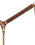 BAR H EQUINE Western Handtooled Leather Horse Headstall & Breast Collar Set