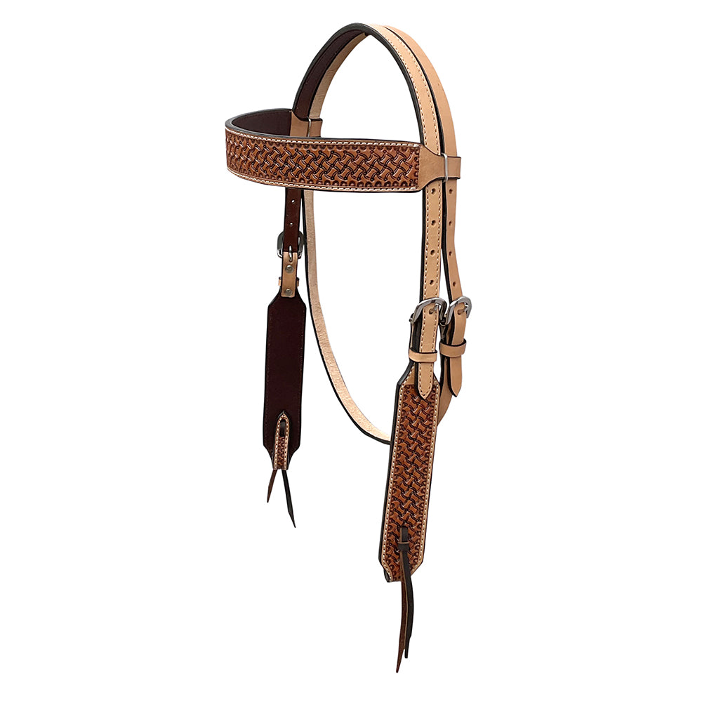 BAR H EQUINE Western Handtooled Leather Horse Headstall &amp; Breast Collar Set