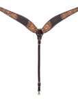 BAR H EQUINE Western Handtooled Leather Horse Headstall & Breast Collar Set