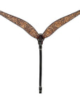 BAR H EQUINE Western Handtooled Leather Horse Headstall & Breast Collar Set