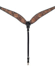BAR H EQUINE Western Handtooled Leather Horse Headstall & Breast Collar Set