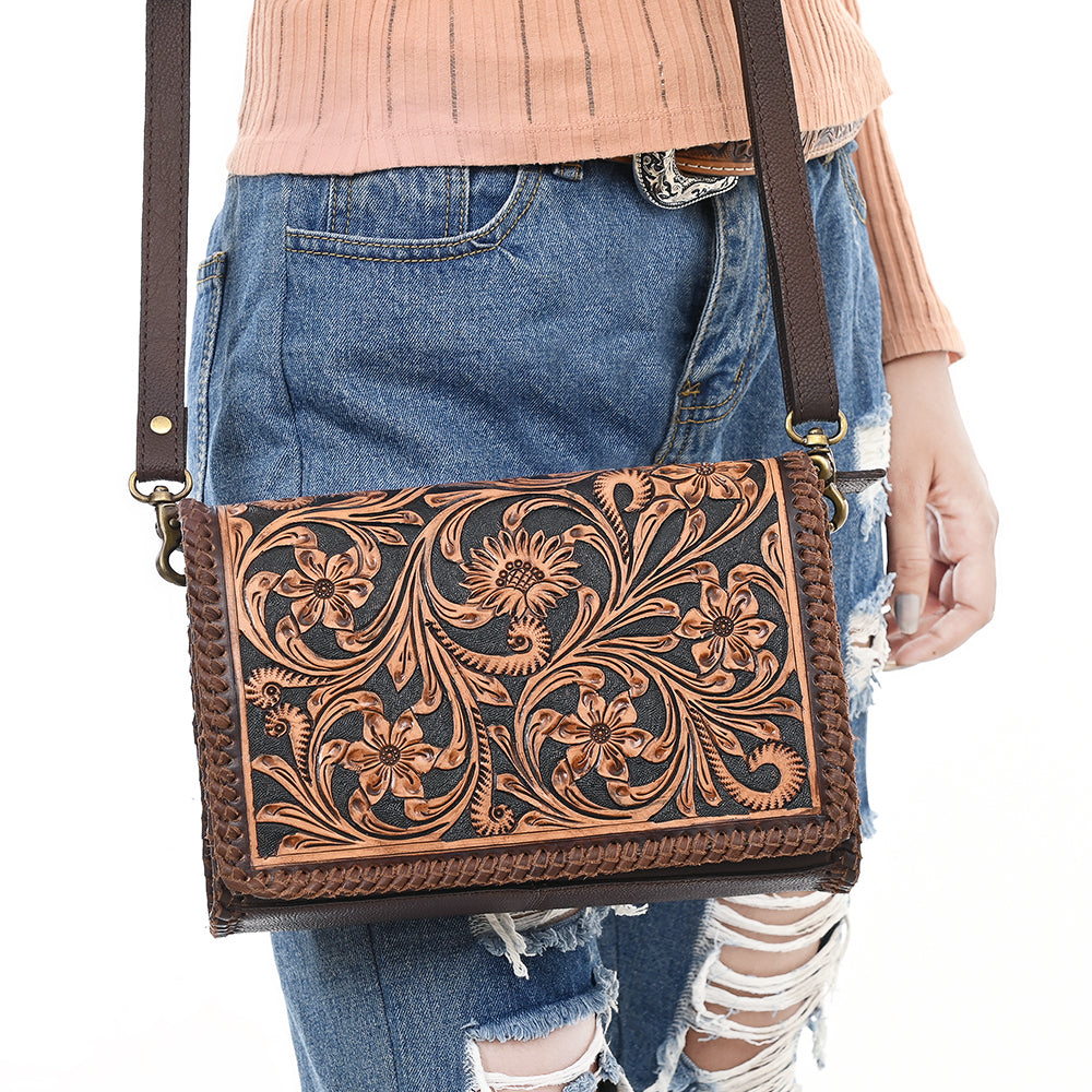 American Darling Crossbody Hand Tooled Genuine Leather Women Bag Western Handbag Purse