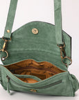 American Darling Hand Curved & Suede Bag Genuine Leather Crossbody Bag
