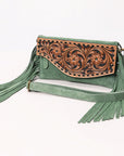 American Darling Hand Curved & Suede Bag Genuine Leather Crossbody Bag
