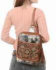 American Darling Adbga624 Sling Hand Tooled Hair-On Genuine Leather Women Bag Western Handbag Purse