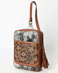 American Darling Adbga624 Sling Hand Tooled Hair-On Genuine Leather Women Bag Western Handbag Purse
