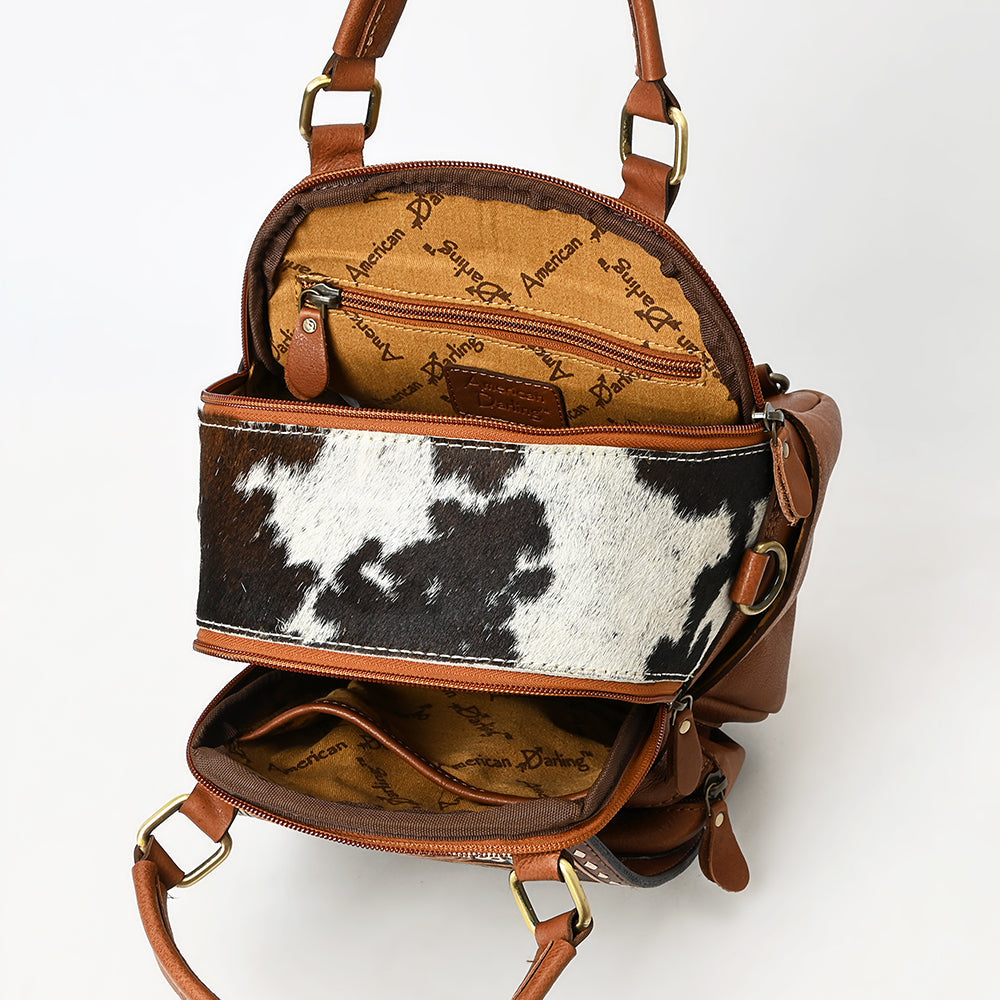 American Darling Backpack Hand Tooled Hair On Genuine Leather Women Bag Western Handbag Purse |