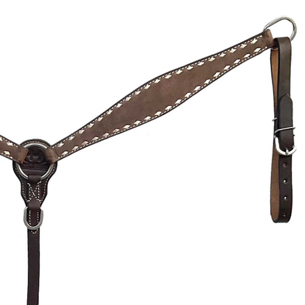 BAR H EQUINE Western Handtooled Leather Horse Headstall &amp; Breast Collar Set