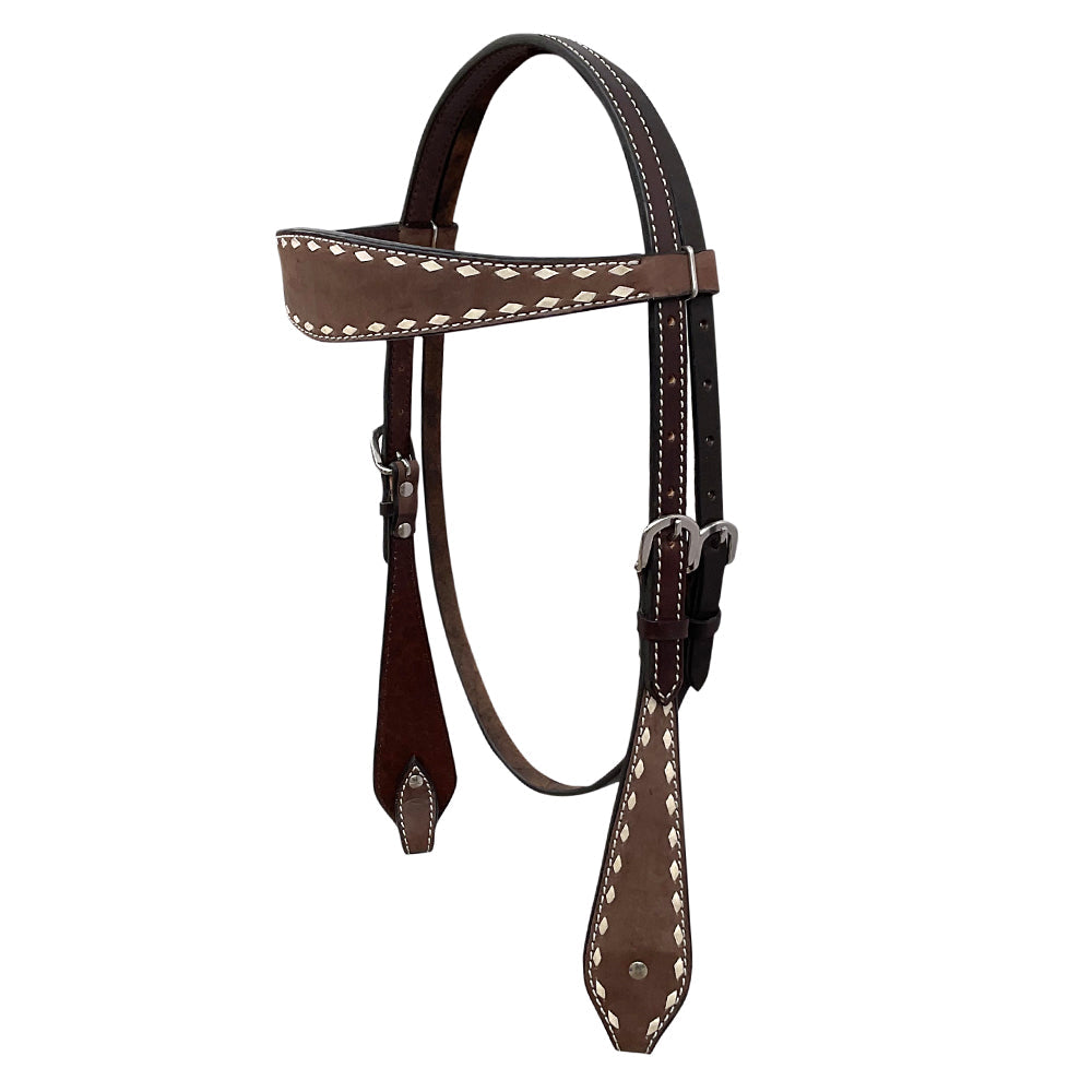 BAR H EQUINE Western Handtooled Leather Horse Headstall &amp; Breast Collar Set