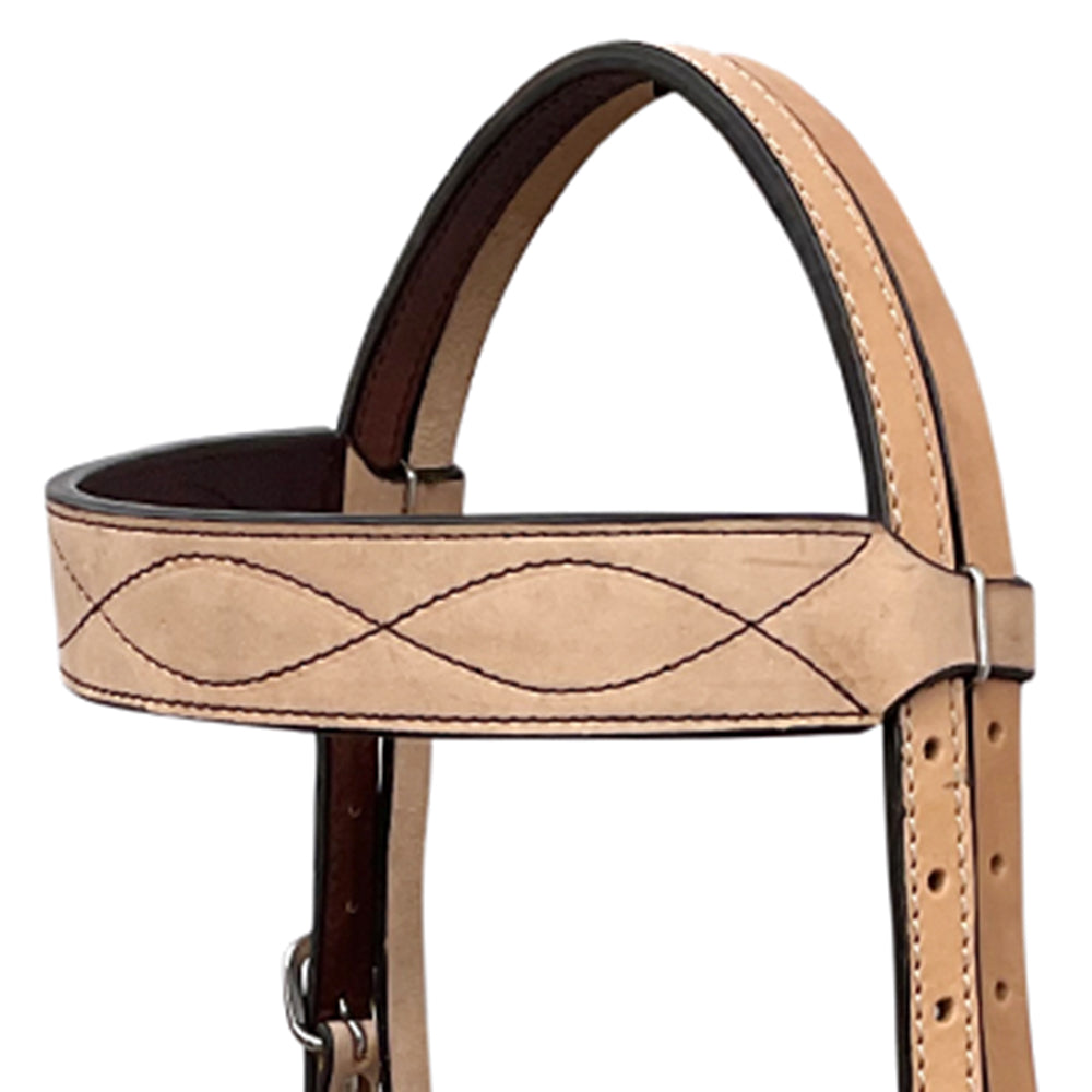 BAR H EQUINE Western Handtooled Leather Horse Headstall &amp; Breast Collar Set