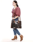 American Darling Adbg1561C Tote Crocodile Embossed Genuine Leather Women Bag Western Handbag Purse