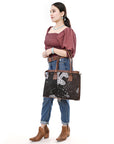 American Darling Adbg1561C Tote Crocodile Embossed Genuine Leather Women Bag Western Handbag Purse