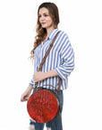 American Darling Canteen Crocodile Embossed Genuine Leather Women Bag Western Handbag Purse