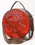 American Darling Canteen Crocodile Embossed Genuine Leather Women Bag Western Handbag Purse