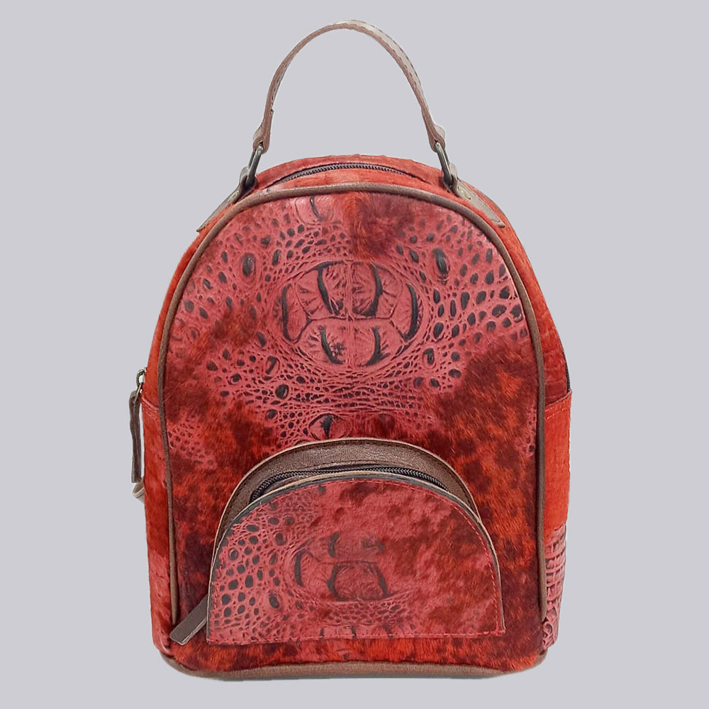 American Darling Backpack Crocodile Embossed Genuine Leather Women Bag Western Handbag Purse