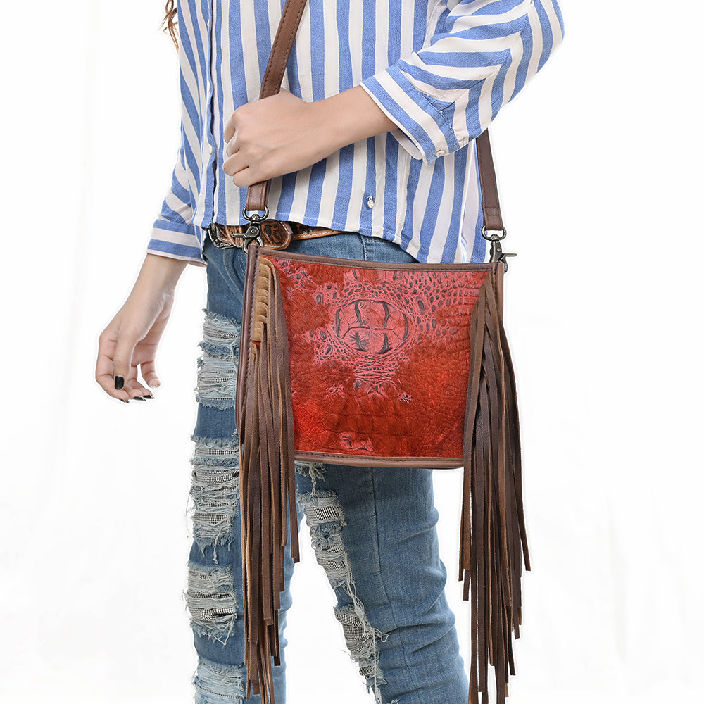 American Darling Cross Body I Crocodile Embossed Genuine Leather Women Bag Western Handbag Purse
