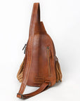 American Darling Adbg1568B Sling Upcycled Wool Genuine Leather Women Bag Western Handbag Purse