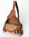 American Darling Adbg1568B Sling Upcycled Wool Genuine Leather Women Bag Western Handbag Purse