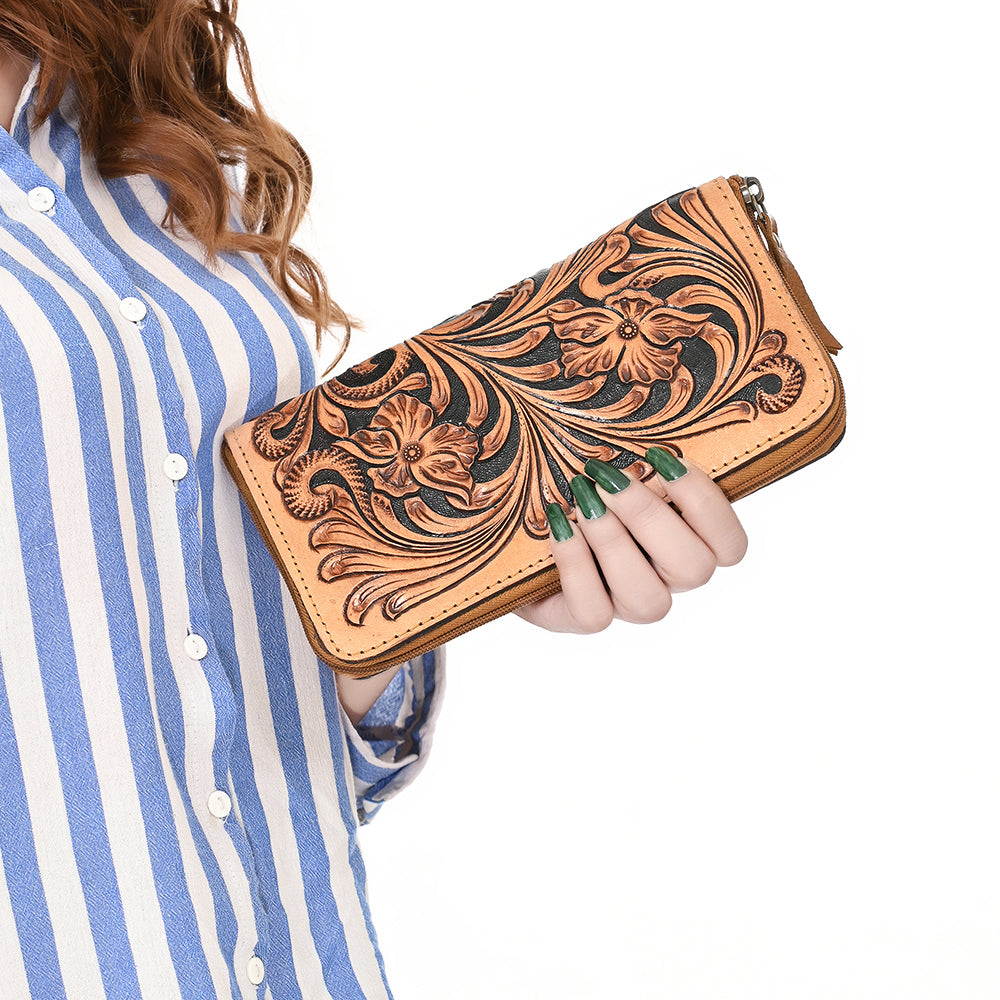 American Darling Wristlet Beautifully Hand Tooled Genuine Leather women bag western handbag purse
