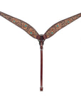 BAR H EQUINE Western Handtooled Leather Horse Headstall & Breast Collar Set