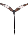 BAR H EQUINE Western Handtooled Leather Horse Headstall & Breast Collar Set
