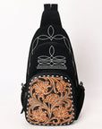 American Darling Sling Hand Tooled Genuine Leather Women Bag Western Handbag Purse