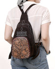 American Darling Sling Hand Tooled Genuine Leather Women Bag Western Handbag Purse