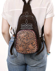 American Darling Sling Hand Tooled Genuine Leather Women Bag Western Handbag Purse