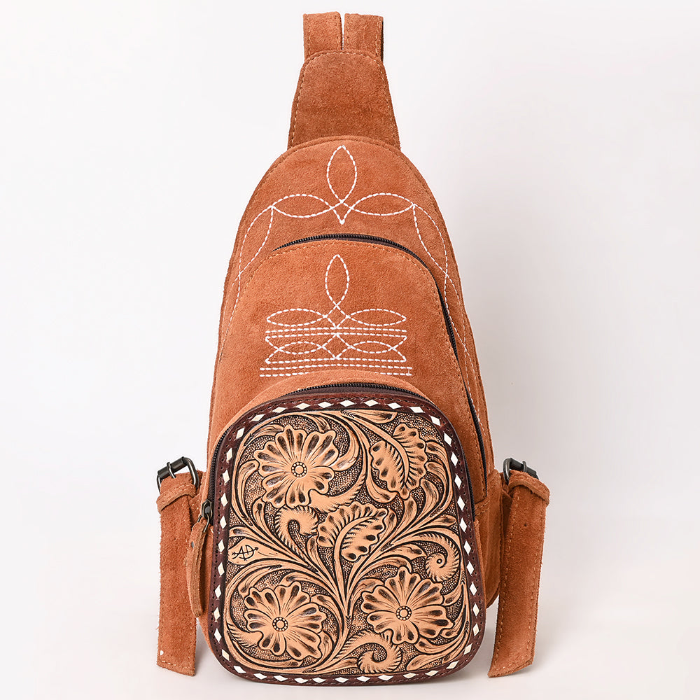 American Darling Sling Hand Tooled Genuine Leather Women Bag Western Handbag Purse