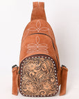 American Darling Sling Hand Tooled Genuine Leather Women Bag Western Handbag Purse