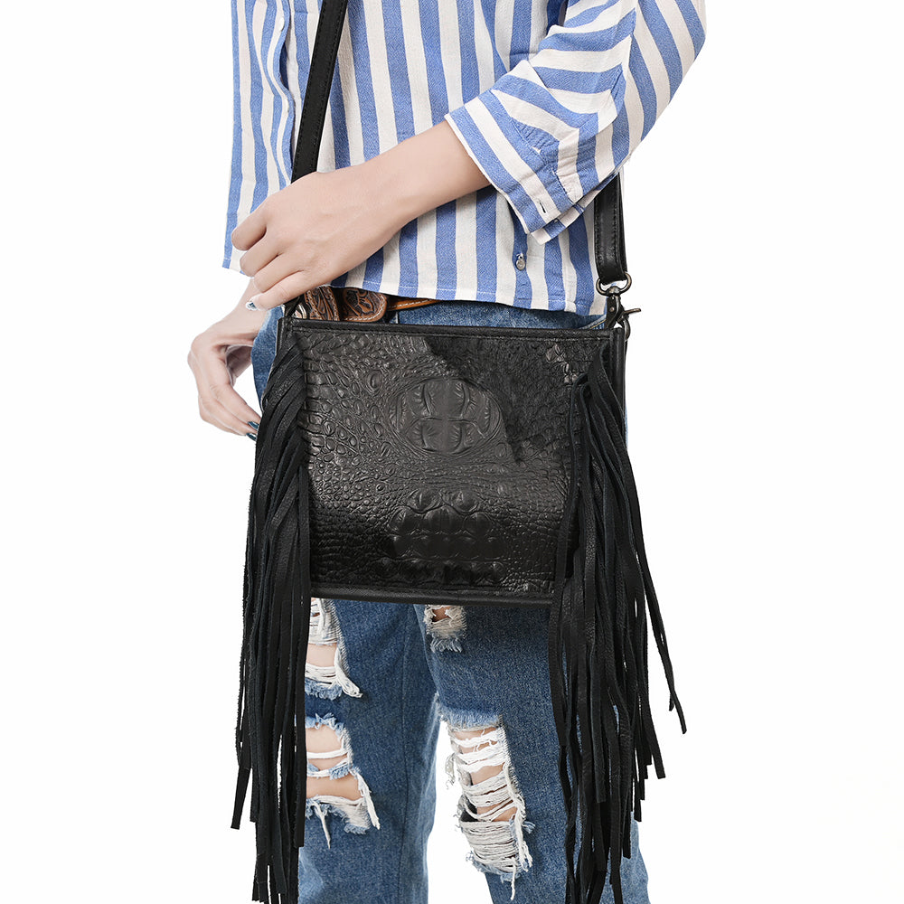 American Darling Cross Body I Crocodile Embossed Genuine Leather Women Bag Western Handbag Purse