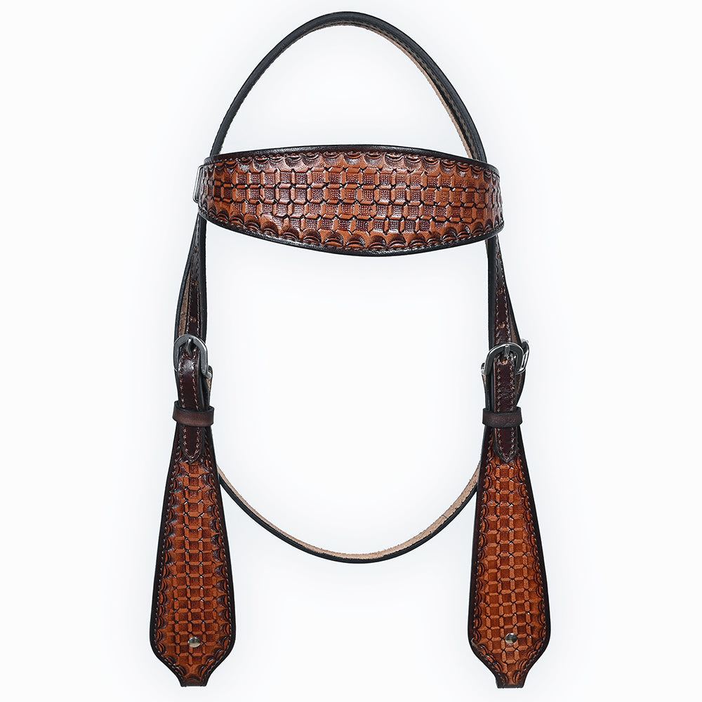 COMFYTACK Western Horse Headstall Breast Collar Set American Leather Tan