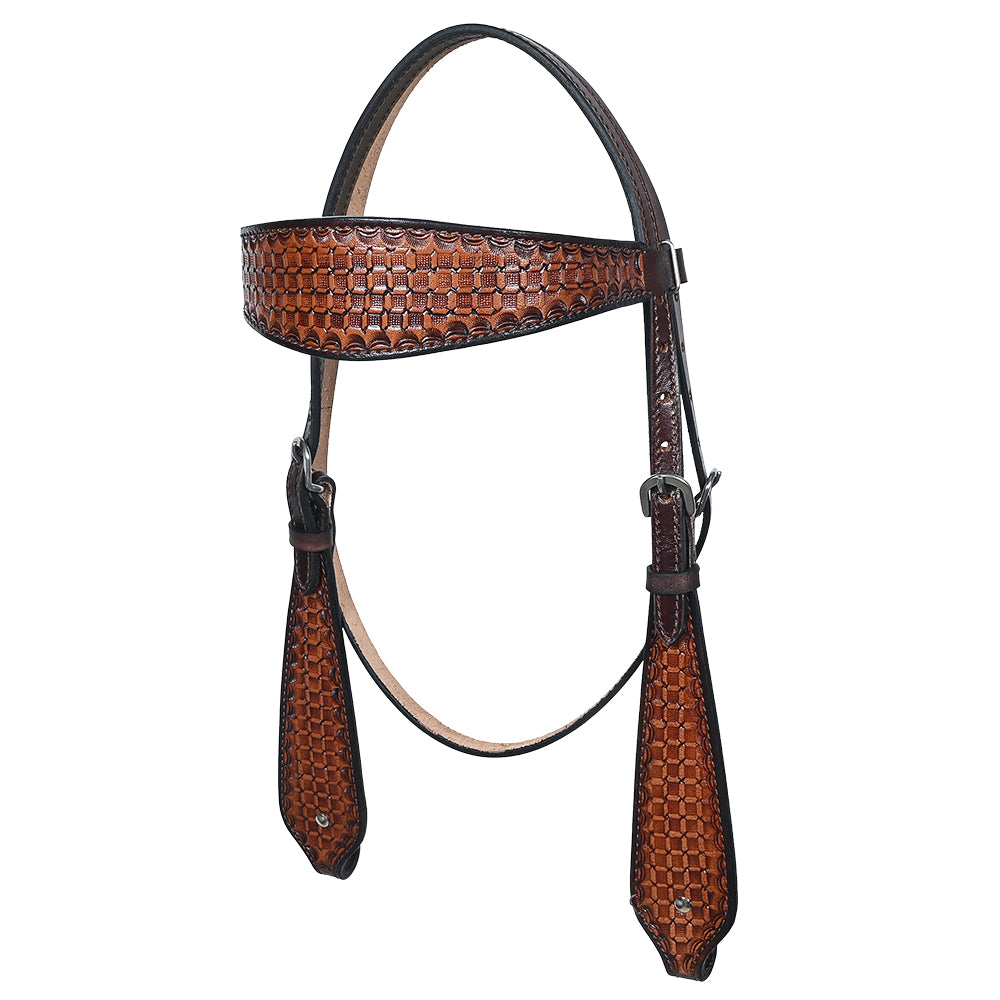 COMFYTACK Western Horse Headstall Breast Collar Set American Leather Tan