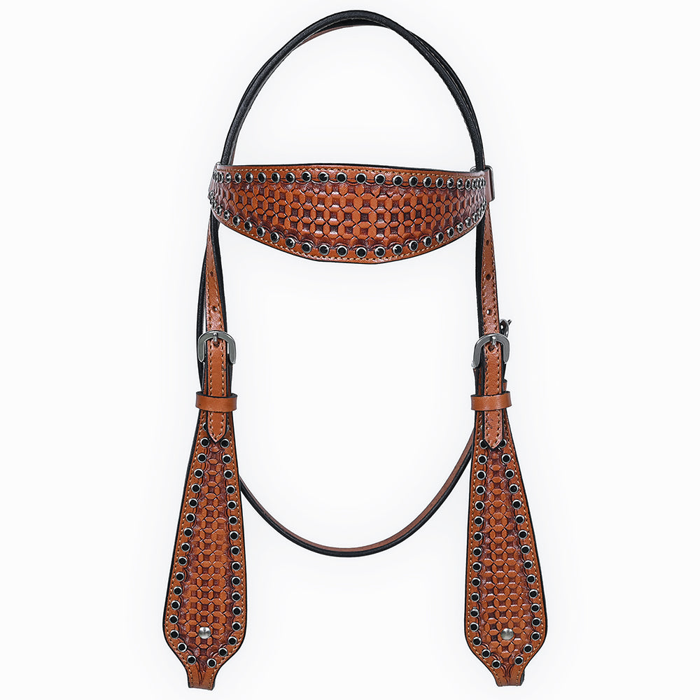 COMFYTACK Western Horse Headstall Breast Collar Set American Leather Tan