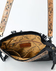 American Darling Large Crossbody Beautifully Hand Tooled  Crocodile embossed Genuine Leather women bag western handbag purse