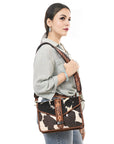 American Darling Hand Tooled  Hair On Genuine Suede Leather Clutch Bag | Tooled Travel Jewelry Case
