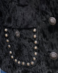 American Darling ADDR010 Velvet Women shirt dress Tunic Ladies girl Top Black