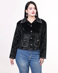 American Darling ADDR010 Velvet Women shirt dress Tunic Ladies girl Top Black