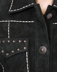 ADJKTLTR018 Genuine Suede leather Women shirt jacket dress ladies girl