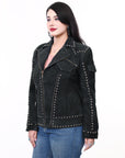 ADJKTLTR11 Genuine Suede leather Women shirt jacket dress ladies girl
