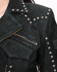 ADJKTLTR11 Genuine Suede leather Women shirt jacket dress ladies girl
