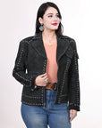 ADJKTLTR11 Genuine Suede leather Women shirt jacket dress ladies girl