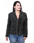 ADJKTLTR11 Genuine Suede leather Women shirt jacket dress ladies girl