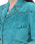 ADJKTLTR12 Genuine Suede leather Women shirt jacket dress ladies girl
