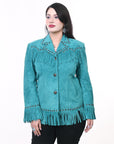 ADJKTLTR12 Genuine Suede leather Women shirt jacket dress ladies girl