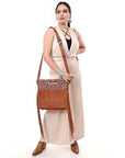 American Darling Crossbody Hand Tooled Genuine Suede Leather Women Bag Western Handbag Purse