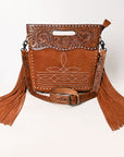 American Darling Crossbody Hand Tooled Genuine Suede Leather Women Bag Western Handbag Purse