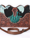American Darling Crossbody Hand Tooled Hair On Genuine Leather Women Bag Western Handbag Purse